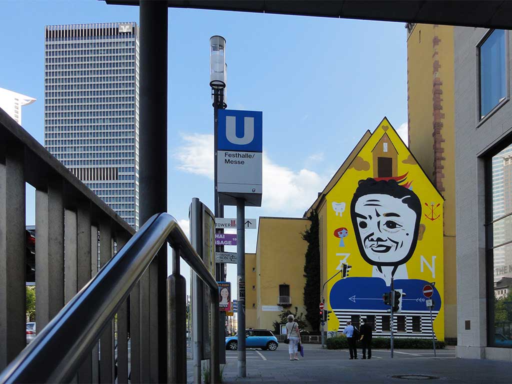 Eines von vielen Murals an verschiedenen Standorten in Frankfurt anlässlich der Open-Air-Ausstellung Street-Art Brazil von der Schirn Kunsthalle